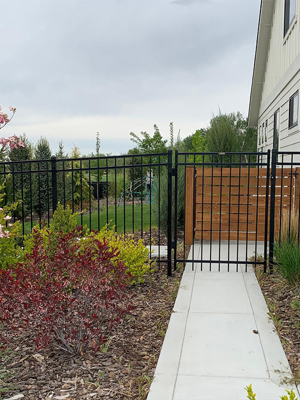 Aluminum Fence, ornamental Iron Fence,  Vinyl fence, Wood Fence and chain link fence options in the Caldwell, Idaho area.